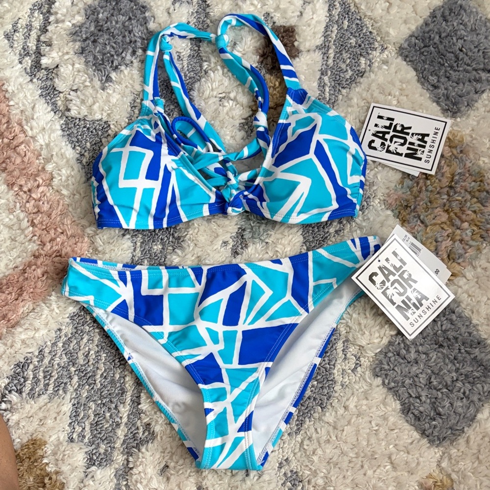 California Sunshine Dreaming Blue Geometric Bikini